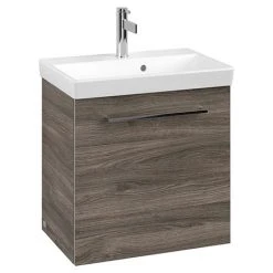 Villeroy & Boch Avento Stone Oak 550mm Wall Hung 1-Door Vanity Unit - Premium Bathroom Storage