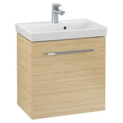 Villeroy & Boch Avento Nordic Oak 550mm Wall Hung 1-Door Vanity Unit - Stylish Bathroom Storage Solution