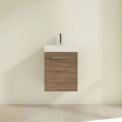 Villeroy & Boch Avento Arizona Oak 450mm Wall Hung 1-Door Vanity Unit - Premium Bathroom Furniture -Vanity Units Shop SAVE15VH01 D2 460