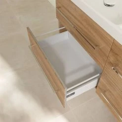 Villeroy & Boch Avento Oak Kansas 1200mm Wall Hung 4-Drawer Double Vanity Unit - Modern Bathroom Storage -Vanity Units Shop SAVE29RH01 D5 460
