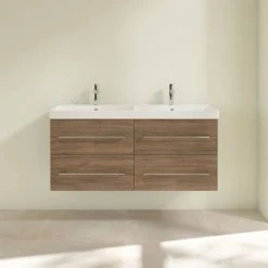 Villeroy & Boch Avento Arizona Oak 1200mm Wall Hung 4-Drawer Double Vanity Unit - Premium Bathroom Furniture -Vanity Units Shop SAVE29VH01 D2 460