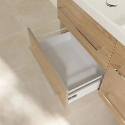 Villeroy & Boch Avento Nordic Oak 1200mm Wall Hung 4-Drawer Double Vanity Unit | Modern Bathroom Furniture -Vanity Units Shop SAVE29VJ01 D5 460