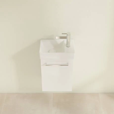 Villeroy & Boch Avento Crystal White 360mm Wall Hung Vanity Unit with Left Bowl Basin | Modern Bathroom Design 4 Villeroy & Boch Avento Crystal White 360mm Wall Hung Vanity Unit with Left Bowl Basin | Modern Bathroom Design - Image 4