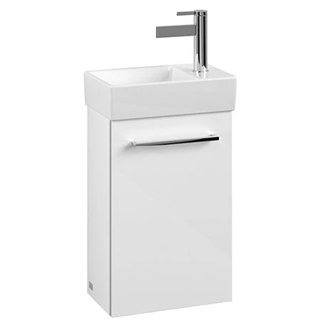 Villeroy & Boch Avento Crystal White 360mm Wall Hung Vanity Unit with Left Bowl Basin | Modern Bathroom Design 1 Villeroy & Boch Avento Crystal White 360mm Wall Hung Vanity Unit with Left Bowl Basin | Modern Bathroom Design