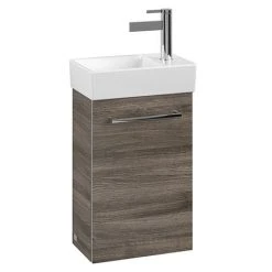Villeroy & Boch Avento Stone Oak 360mm Wall Hung Vanity Unit with Left Bowl Basin | Premium Bathroom Design