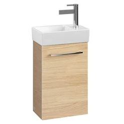 Villeroy & Boch Avento Nordic Oak Wall Hung Vanity Unit 360mm with Left Bowl Basin | Modern Bathroom Storage Solution