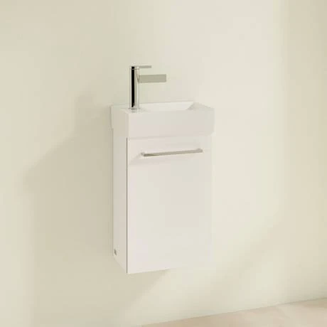 Villeroy & Boch Avento Crystal White 360mm Wall Hung Vanity Unit with Right Bowl Basin | Modern Bathroom Storage 2 Villeroy & Boch Avento Crystal White 360mm Wall Hung Vanity Unit with Right Bowl Basin | Modern Bathroom Storage - Image 2