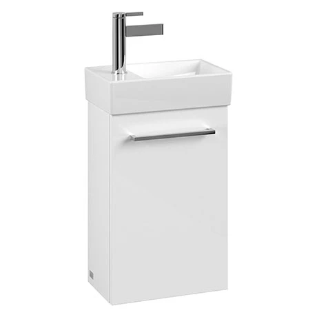 Villeroy & Boch Avento Crystal White 360mm Wall Hung Vanity Unit with Right Bowl Basin | Modern Bathroom Storage 1 Villeroy & Boch Avento Crystal White 360mm Wall Hung Vanity Unit with Right Bowl Basin | Modern Bathroom Storage