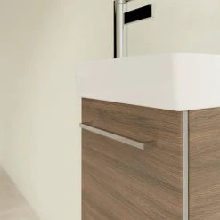 Villeroy & Boch Avento Arizona Oak Wall Hung Vanity Unit with Right Bowl Basin | 360mm -Vanity Units Shop SAVE32VH01 D4 460