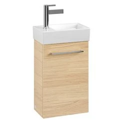 Villeroy & Boch Avento Nordic Oak 360mm Wall Hung Vanity Unit with Right Bowl Basin - Elegant Bathroom Storage Solution