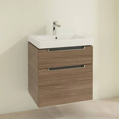 Villeroy & Boch Subway 2.0 Arizona Oak 600mm Wall Hung 2-Drawer Vanity Unit 2 Villeroy & Boch Subway 2.0 Arizona Oak 600mm Wall Hung 2-Drawer Vanity Unit - Image 2