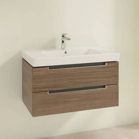 Villeroy & Boch Subway 2.0 Arizona Oak 800mm Wall Hung 2-Drawer Vanity Unit 2 Villeroy & Boch Subway 2.0 Arizona Oak 800mm Wall Hung 2-Drawer Vanity Unit - Image 2