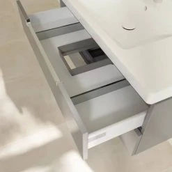 Villeroy & Boch Subway 2.0 Glossy Grey 1000mm Wall Hung 2-Drawer Vanity Unit | Modern Bathroom Furniture -Vanity Units Shop SB2GG1000 D3 460