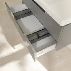 Villeroy & Boch Subway 2.0 Glossy Grey 1000mm Wall Hung 2-Drawer Vanity Unit | Modern Bathroom Furniture -Vanity Units Shop SB2GG1000 D4 460