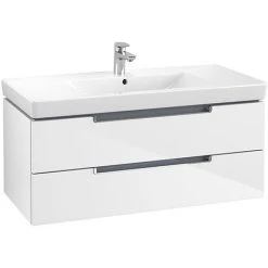 Villeroy & Boch Subway 2.0 Glossy White 1000mm Wall Hung 2-Drawer Vanity Unit