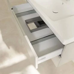 Villeroy & Boch Subway 2.0 Soft Grey 1000mm Wall Hung 2-Drawer Vanity Unit | Modern Bathroom Storage Solution -Vanity Units Shop SB2SG1000 D3 460