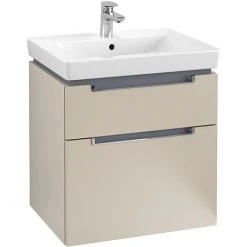 Villeroy & Boch Subway 2.0 Soft Grey 600mm Wall Hung 2-Drawer Vanity Unit | Premium Bathroom Furniture