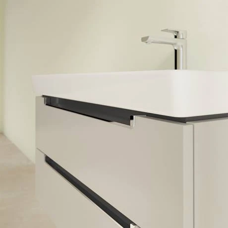 Villeroy & Boch Subway 2.0 Soft Grey 800mm Wall Hung 2-Drawer Vanity Unit - Modern Bathroom Furniture 3 Villeroy & Boch Subway 2.0 Soft Grey 800mm Wall Hung 2-Drawer Vanity Unit - Modern Bathroom Furniture - Image 3