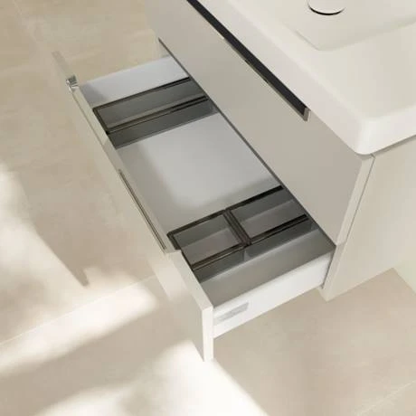 Villeroy & Boch Subway 2.0 Soft Grey 800mm Wall Hung 2-Drawer Vanity Unit - Modern Bathroom Furniture 5 Villeroy & Boch Subway 2.0 Soft Grey 800mm Wall Hung 2-Drawer Vanity Unit - Modern Bathroom Furniture - Image 5