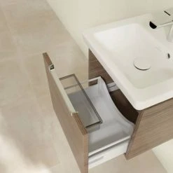 Villeroy & Boch Subway 2.0 Arizona Oak 450mm Wall Hung 1-Drawer Vanity Unit | Modern Bathroom Furniture -Vanity Units Shop SBAO440 D3 460