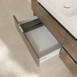 Villeroy & Boch Subway 2.0 Arizona Oak 1300mm Wall Hung Double Basin Vanity Unit | Premium Bathroom Furniture -Vanity Units Shop SBDB13AO D5 460