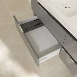 Villeroy & Boch Subway 2.0 Glossy Grey 1300mm Wall Hung Double Basin Vanity Unit - Premium Bathroom Furniture -Vanity Units Shop SBDB13GG D5 460