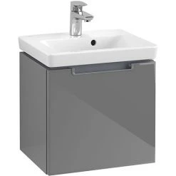 Villeroy & Boch Subway 2.0 Glossy Grey 450mm Wall Hung 1-Drawer Vanity Unit - Premium Bathroom Furniture