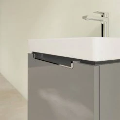 Villeroy & Boch Subway 2.0 Glossy Grey Wall Hung Vanity Unit with 1 Drawer - 550mm -Vanity Units Shop SBGG550 D2 460