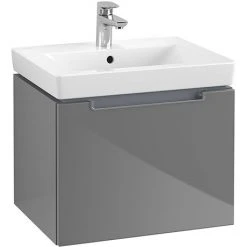 Villeroy & Boch Subway 2.0 Glossy Grey Wall Hung Vanity Unit with 1 Drawer - 550mm