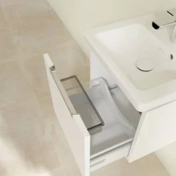 Villeroy & Boch Subway 2.0 Glossy White 450mm Wall Hung 1-Drawer Vanity Unit – Modern Bathroom Design -Vanity Units Shop SBGW440 D3 460