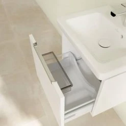 Villeroy & Boch Subway 2.0 Glossy White 500mm Wall Hung 1-Drawer Vanity Unit - Modern Bathroom Storage Solution -Vanity Units Shop SBGW500 D5 460