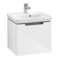 Villeroy & Boch Subway 2.0 Glossy White 500mm Wall Hung 1-Drawer Vanity Unit - Modern Bathroom Storage Solution