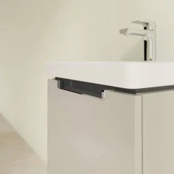 Villeroy & Boch Subway 2.0 Soft Grey 450mm Wall Hung 1-Drawer Vanity Unit | Modern Bathroom Storage Solution -Vanity Units Shop SBSG440 D2 460