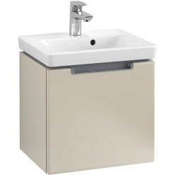 Villeroy & Boch Subway 2.0 Soft Grey 450mm Wall Hung 1-Drawer Vanity Unit | Modern Bathroom Storage Solution