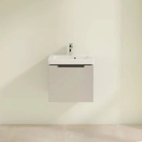 Villeroy & Boch Subway 2.0 Soft Grey 500mm Wall Hung 1-Drawer Vanity Unit | Modern Bathroom Storage 3 Villeroy & Boch Subway 2.0 Soft Grey 500mm Wall Hung 1-Drawer Vanity Unit | Modern Bathroom Storage - Image 3