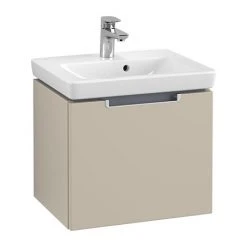 Villeroy & Boch Subway 2.0 Soft Grey 500mm Wall Hung 1-Drawer Vanity Unit | Modern Bathroom Storage