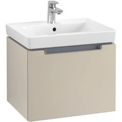 Villeroy & Boch Subway 2.0 Soft Grey 550mm Wall Hung 1-Drawer Vanity Unit - Modern Bathroom Storage Solution