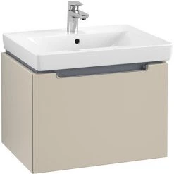 Villeroy & Boch Subway 2.0 Soft Grey 600mm Wall Hung 1-Drawer Vanity Unit | Modern Bathroom Storage