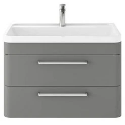 Hudson Reed Solar 800mm Wall Hung Cabinet & Basin - Cool Grey - SOL204 | Modern Bathroom Vanity Unit