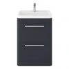 Hudson Reed Solar 600mm Floor Standing Cabinet & Basin - Indigo Blue - SOL301 | Freestanding Vanity Unit