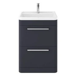 Hudson Reed Solar 600mm Floor Standing Cabinet & Basin - Indigo Blue - SOL301 | Freestanding Vanity Unit