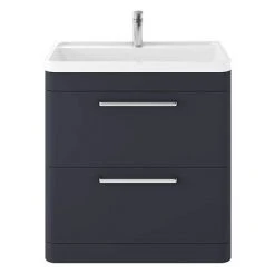 Hudson Reed Solar 800mm Floor Standing Cabinet & Basin - Indigo Blue | Freestanding Vanity Unit
