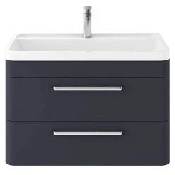 Hudson Reed Solar 800mm Wall Hung Cabinet & Basin - Indigo Blue - SOL304 | Modern Bathroom Vanity Unit
