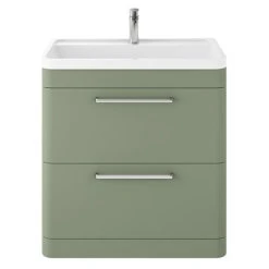 Hudson Reed SOL803 Solar 800mm Freestanding Vanity Unit with Basin in Matt Fern Green