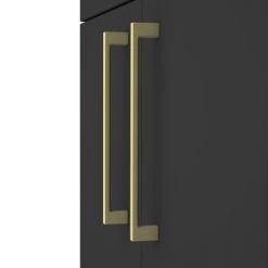Arezzo 600 Matt Black Floor Standing Vanity Unit with Brushed Brass Handles | Freestanding Bathroom Furniture -Vanity Units Shop Soft Black Brass Handles01 460