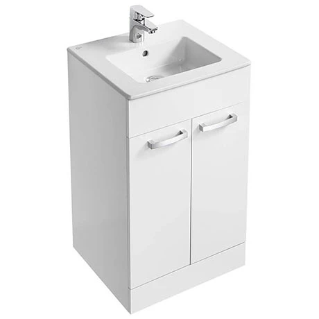 Ideal Standard Tempo 500mm Gloss White Freestanding Vanity Unit - 2 Door Floor Standing Bathroom Cabinet 1 Ideal Standard Tempo 500mm Gloss White Freestanding Vanity Unit - 2 Door Floor Standing Bathroom Cabinet