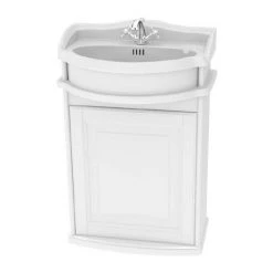 Miller Traditional 1903 50 Single Door Wall Hung Vanity Unit with Ceramic Basin - Freestanding Bathroom Furniture