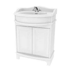 Miller - Traditional 1903 65 Two Door Vanity Unit with Ceramic Basin | Freestanding Bathroom Storage