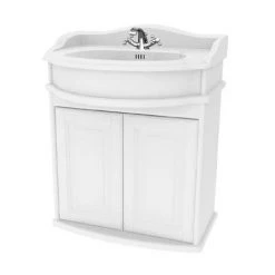 Miller Traditional 1903 65 Wall Hung Two Door Vanity Unit with Ceramic Basin - Freestanding Bathroom Furniture