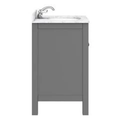 Trafalgar 610mm Grey Freestanding Vanity Unit with White Marble Basin Top - Modern Bathroom Furniture -Vanity Units Shop TRF6GRY MB n d2 460